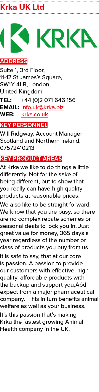 Krka UK Ltd  ADDRESS Suite 1, 3rd Floor, 11-12 St James s Square, SW1Y 4LB, London, United Kingdom TEL: +44 (0)2 071    