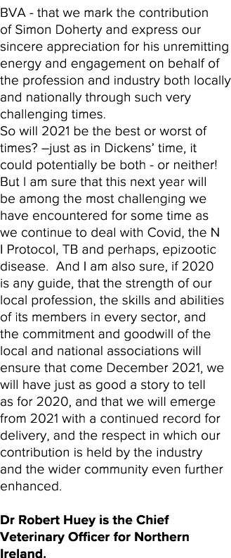 BVA - that we mark the contribution of Simon Doherty and express our sincere appreciation for his unremitting energy    