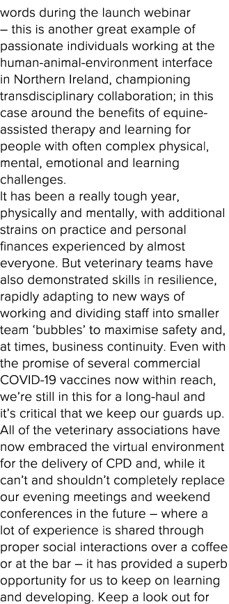 words during the launch webinar   this is another great example of passionate individuals working at the human-animal   