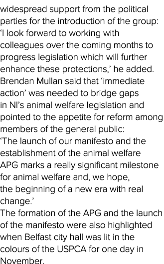 widespread support from the political parties for the introduction of the group:  I look forward to working with coll   