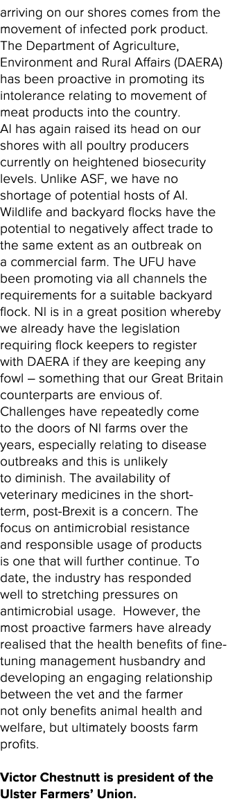 arriving on our shores comes from the movement of infected pork product  The Department of Agriculture, Environment a   