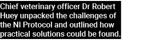 Chief veterinary officer Dr Robert Huey unpacked the challenges of the NI Protocol and outlined how practical solutio   