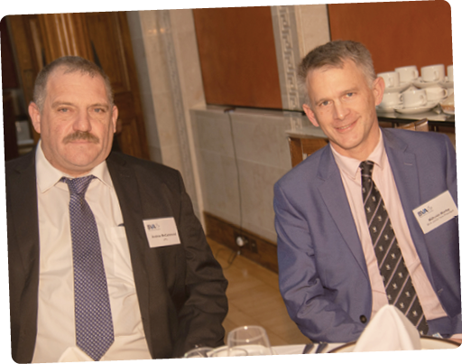 Andrew McCammond of the UFU with BVA Junior Vice President Malcolm Morley 