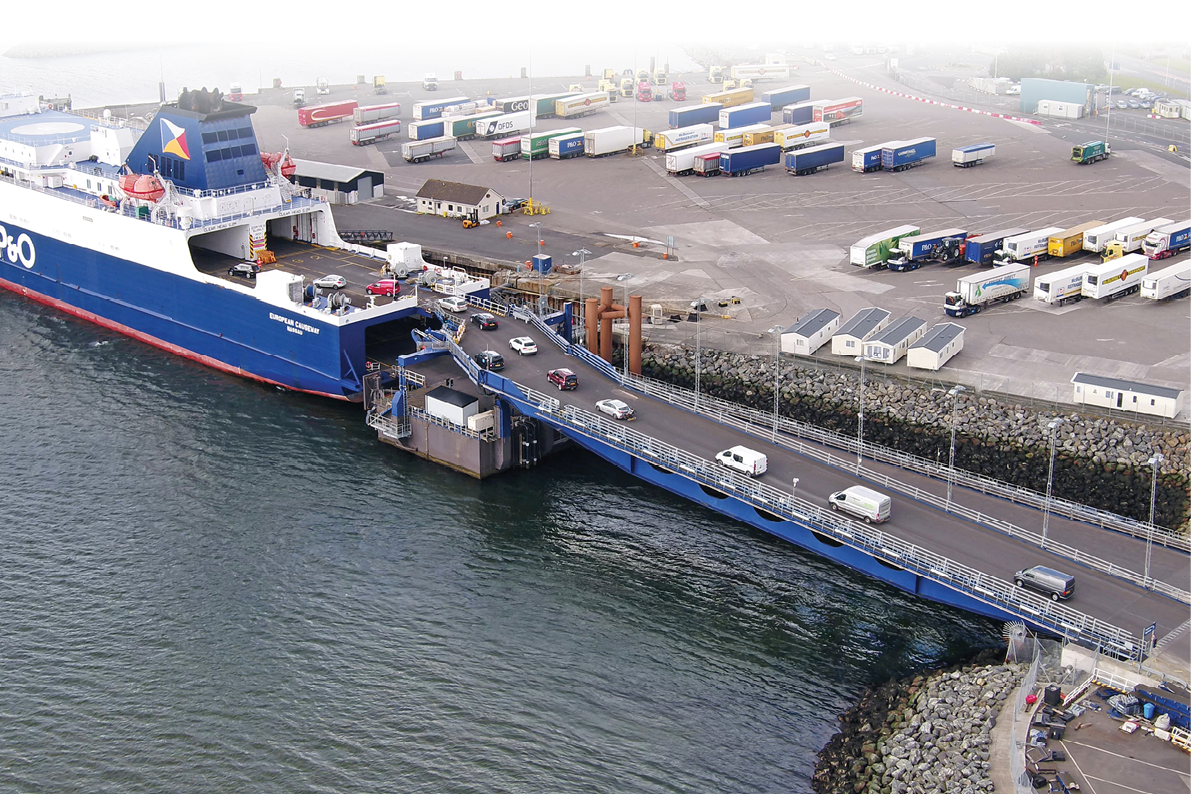 Cairnryan Harbour Scotland P and O Car Ferry to Larne in N Ireland on 6th Dec 2020
