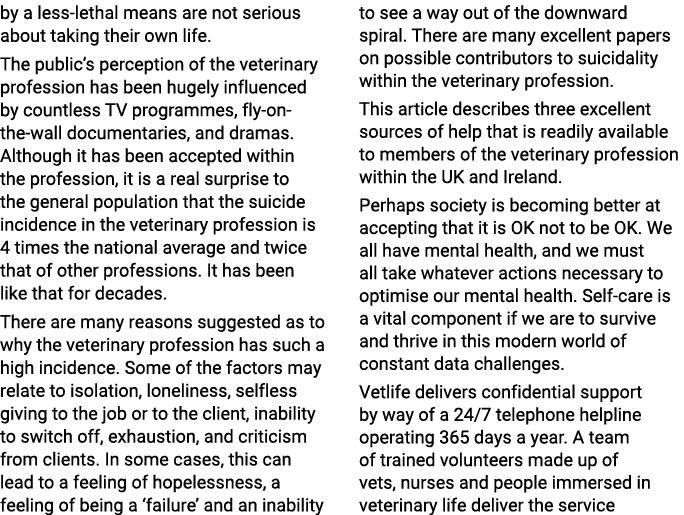by a less-lethal means are not serious about taking their own life  The public s perception of the veterinary profess   