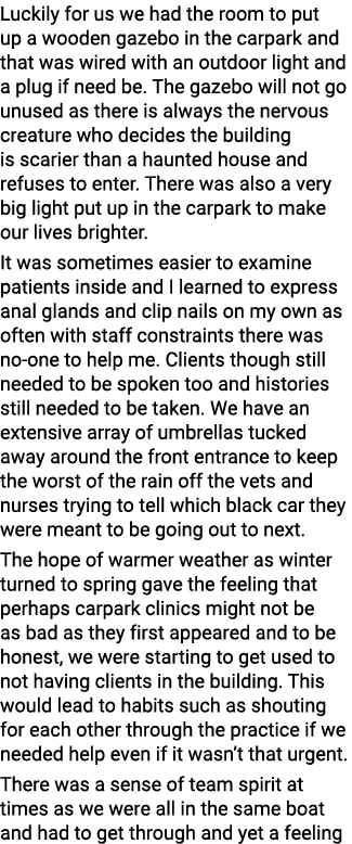 Luckily for us we had the room to put up a wooden gazebo in the carpark and that was wired with an outdoor light and    