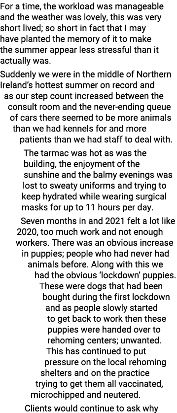 For a time, the workload was manageable and the weather was lovely, this was very short lived; so short in fact that    