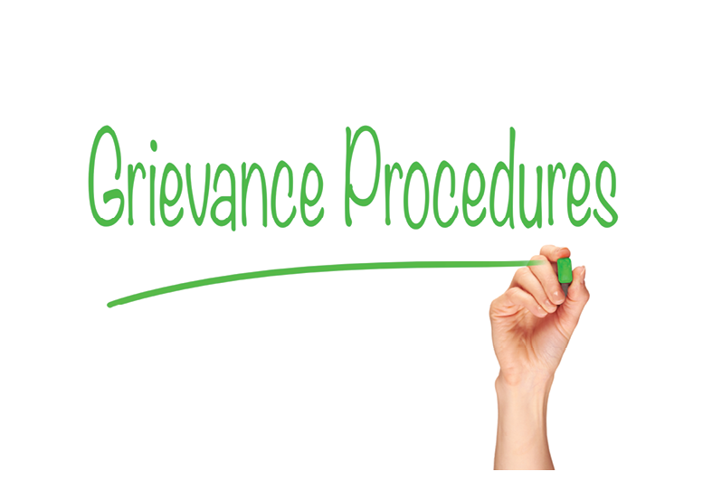 Grievance Procedures, Induction Training headlines concept 