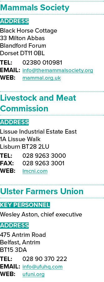 Mammals Society ADDRESS Black Horse Cottage 33 Milton Abbas Blandford Forum Dorset DT11 0BL TEL: 02380 010981 EMAIL:    
