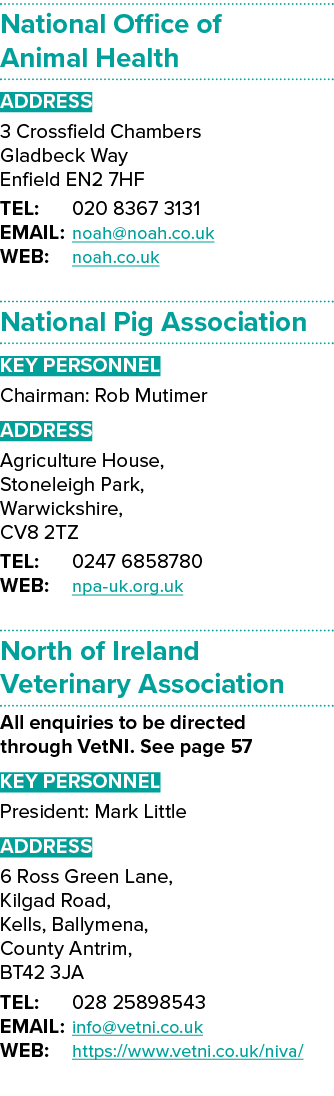 National Office of Animal Health ADDRESS 3 Crossfield Chambers Gladbeck Way Enfield EN2 7HF TEL: 020 8367 3131 EMAIL:   