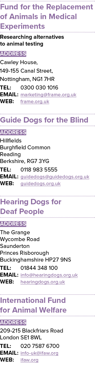 Fund for the Replacement of Animals in Medical Experiments Researching alternatives to animal testing ADDRESS Cawley    