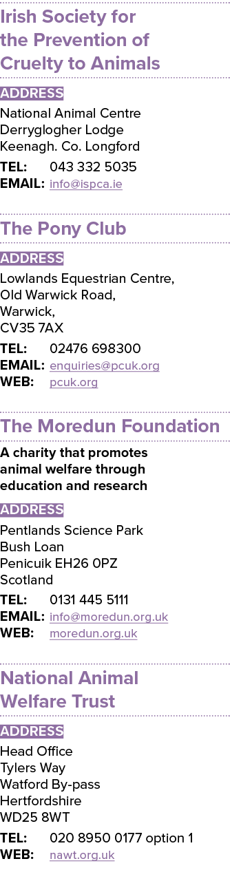 Irish Society for the Prevention of Cruelty to Animals ADDRESS National Animal Centre Derryglogher Lodge Keenagh  Co    