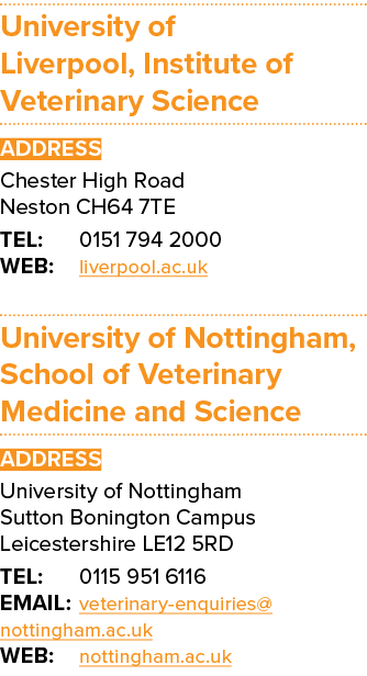 University of Liverpool, Institute of Veterinary Science ADDRESS Chester High Road Neston CH64 7TE TEL: 0151 794 2000   