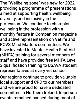 The “Wellbeing zone” was new for 2022 providing a programme of presentations aimed at supporting health, wellbeing, d...