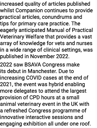increased quality of articles published whilst Companion continues to provide practical articles, conundrums and tips...