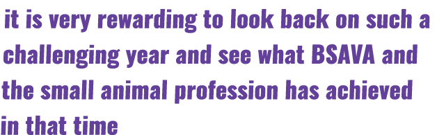 it is very rewarding to look back on such a challenging year and see what BSAVA and the small animal profession has a...