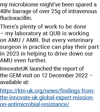 my microbiome might’ve been spared a 48hr barrage of over 25g of intravenous flucloxacillin. There’s plenty of work t...