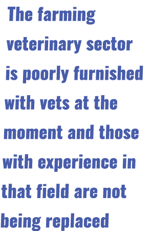 The farming veterinary sector is poorly furnished with vets at the moment and those with experience in that field are...