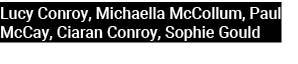 Lucy Conroy, Michaella McCollum, Paul McCay, Ciaran Conroy, Sophie Gould