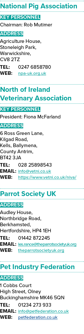 National Pig Association Key Personnel Chairman: Rob Mutimer ADDRESS Agriculture House, Stoneleigh Park, Warwickshire...