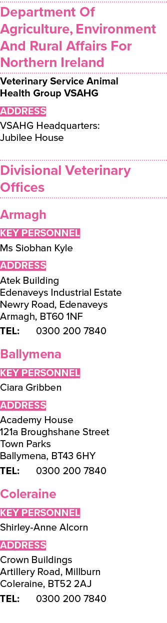 Department Of Agriculture, Environment And Rural Affairs For Northern Ireland Veterinary Service Animal Health Group ...