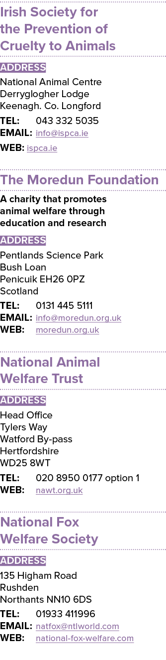 Irish Society for the Prevention of Cruelty to Animals ADDRESS National Animal Centre Derryglogher Lodge Keenagh. Co....