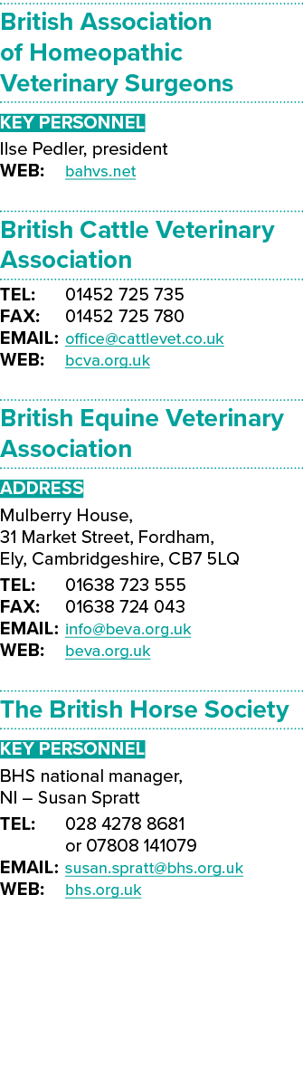 British Association of Homeopathic Veterinary Surgeons Key Personnel Ilse Pedler, president WEB: bahvs.net British Ca...