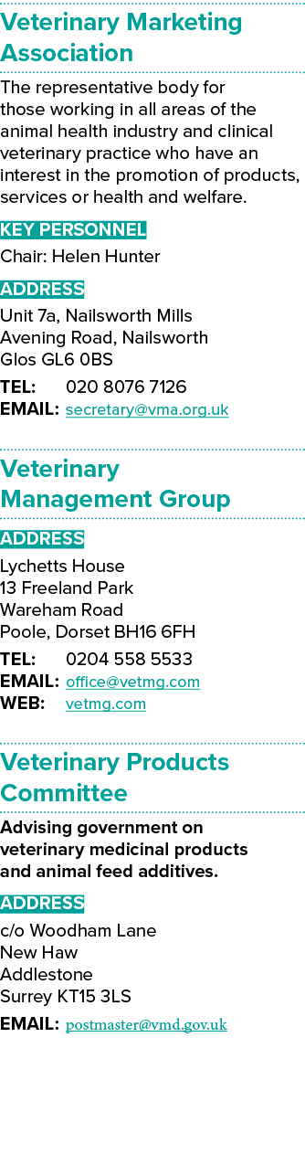 Veterinary Marketing Association The representative body for those working in all areas of the animal health industry...
