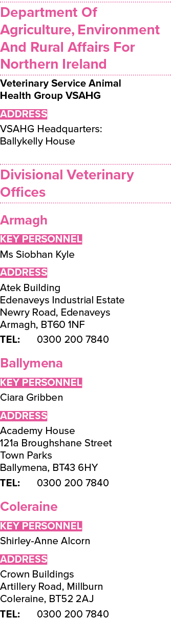 Department Of Agriculture, Environment And Rural Affairs For Northern Ireland Veterinary Service Animal Health Group ...