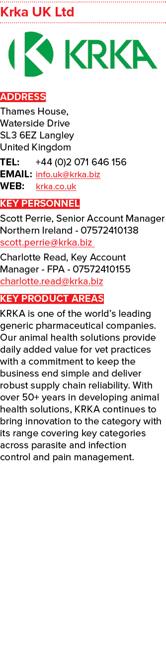 Krka UK Ltd ￼ ADDRESS Thames House, Waterside Drive SL3 6EZ Langley United Kingdom TEL: +44 (0)2 071 646 156 EMAIL: i...
