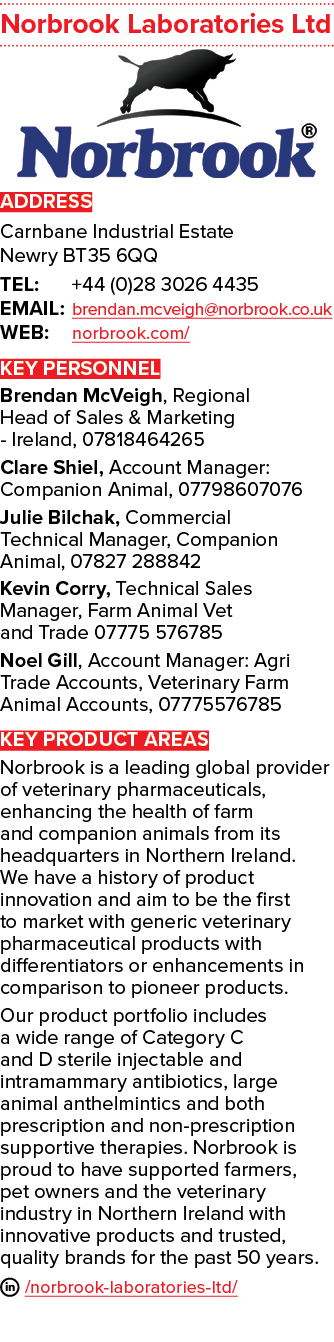 Norbrook Laboratories Ltd ￼ ADDRESS Carnbane Industrial Estate Newry BT35 6QQ TEL: +44 (0)28 3026 4435 EMAIL: brendan...