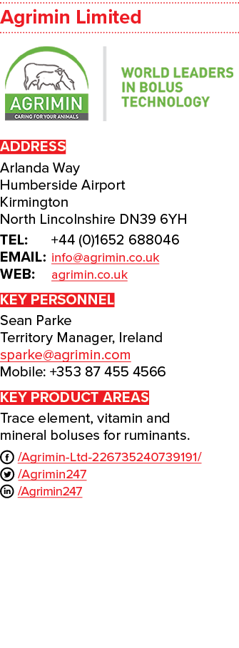 Agrimin Limited ￼ ADDRESS Arlanda Way Humberside Airport Kirmington North Lincolnshire DN39 6YH TEL: +44 (0)1652 6880...