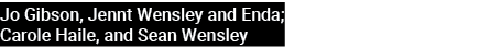 Jo Gibson, Jennt Wensley and Enda; Carole Haile, and Sean Wensley 