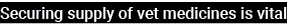 Securing supply of vet medicines is vital