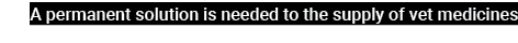 A permanent solution is needed to the supply of vet medicines