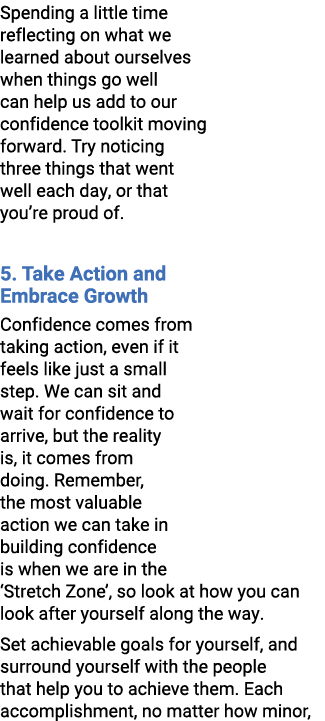 Spending a little time reflecting on what we learned about ourselves when things go well can help us add to our confi...