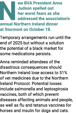 N ew BVA President Anna Judson spelled out her worst fears as she addressed the association’s annual Northern Ireland...