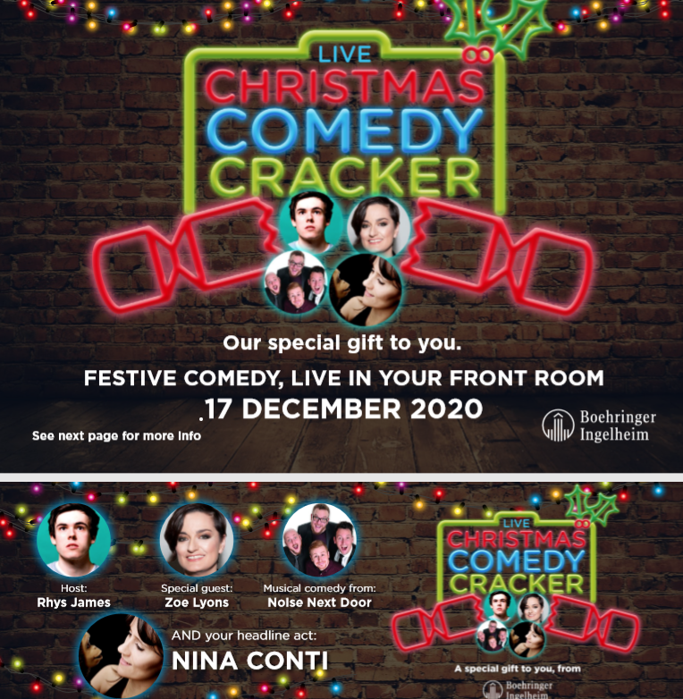 Only when I laugh – Christmas Comedy tonight courtesy of Boehringer Ingleheim