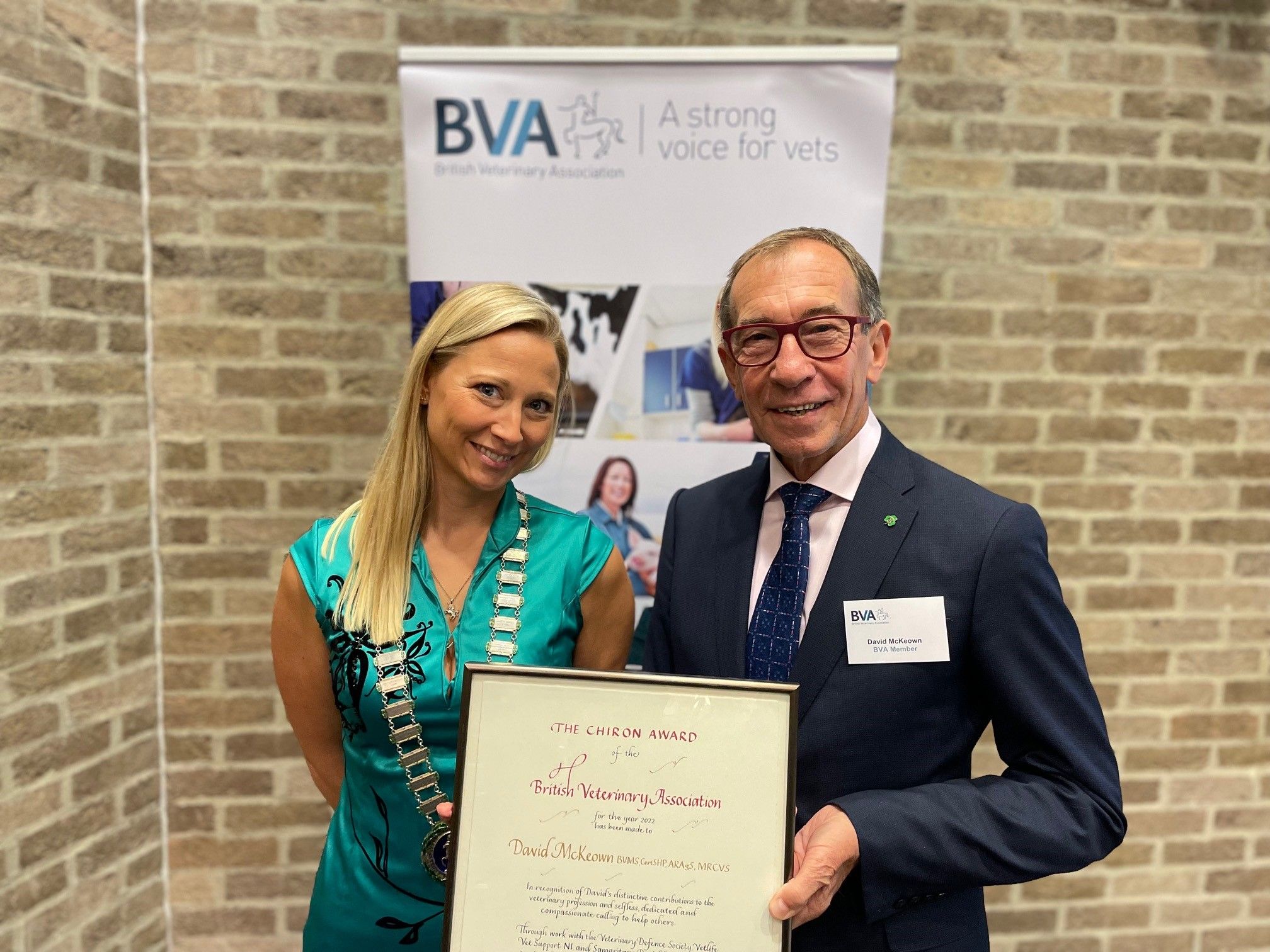 David McKeown honoured with BVA’s Chiron Award